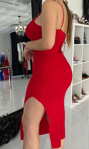 Red Side Dress